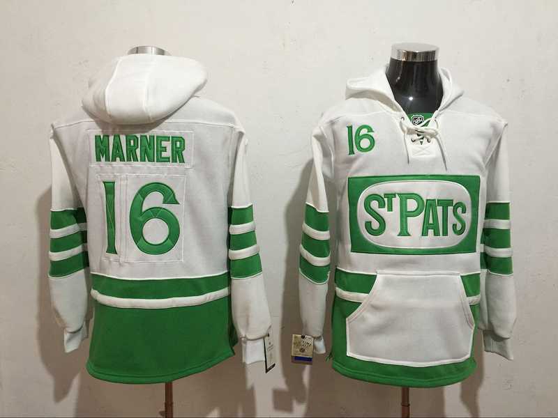 Toronto Maple Leafs #16 Mitchel Marner White St. Patrick's Day Stitched Hoodie Sweatshirt,We sell and wholesale Toronto Maple Leafs #16 Mitchel Marner White St. Patrick's Day Stitched Hoodie Sweatshirt on line form chian!